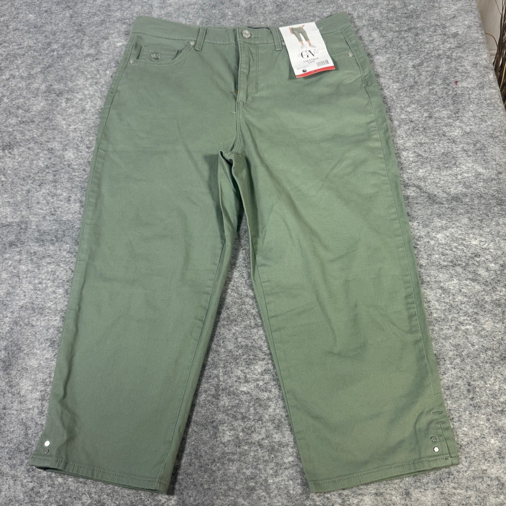 Gloria Vanderbilt Amanda Cloud Twill Capri Pants Green 8 Sage Cropped 30408848